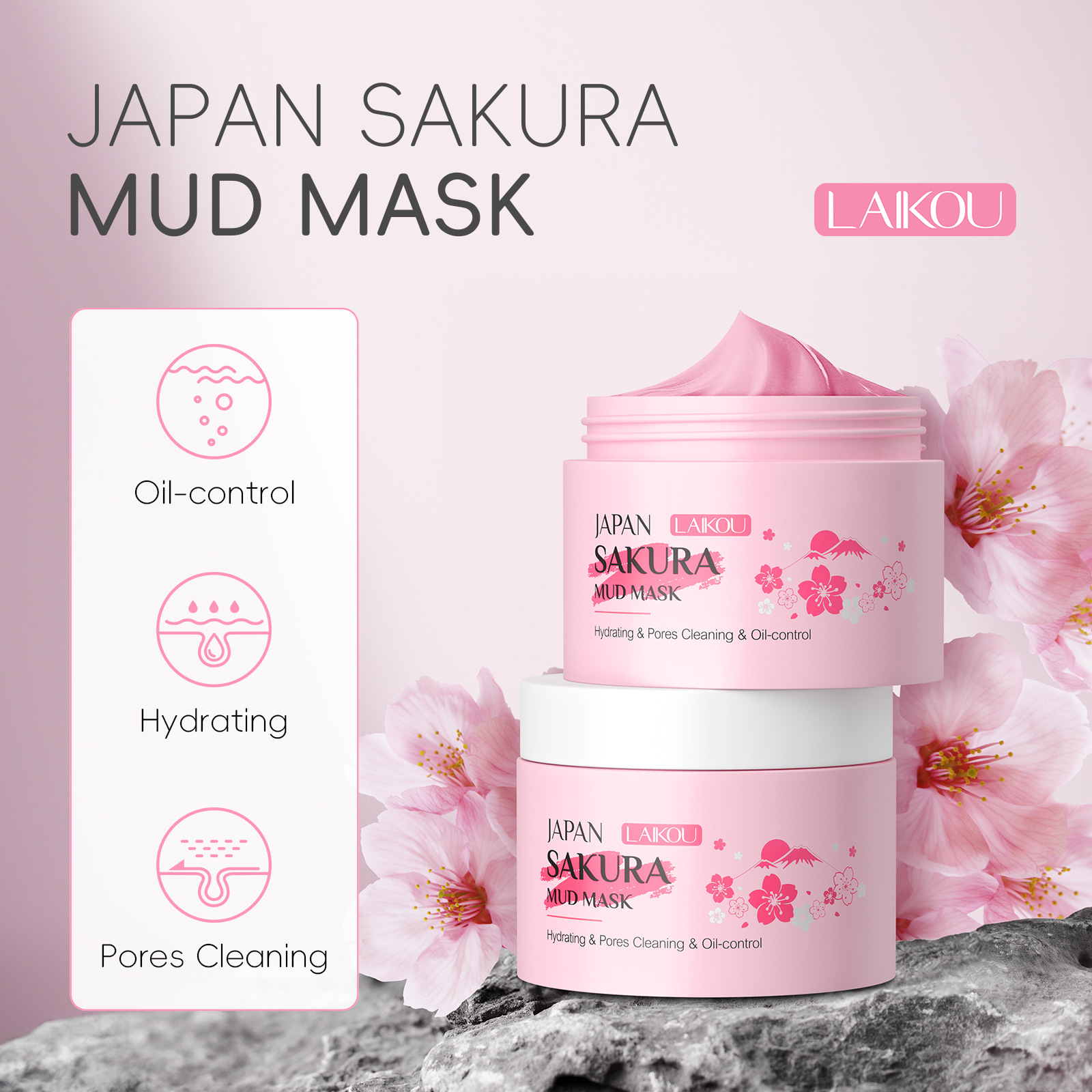 LAIKOU Sakura Clay Mask 25g/90 - Dust Mask Construction review and price
