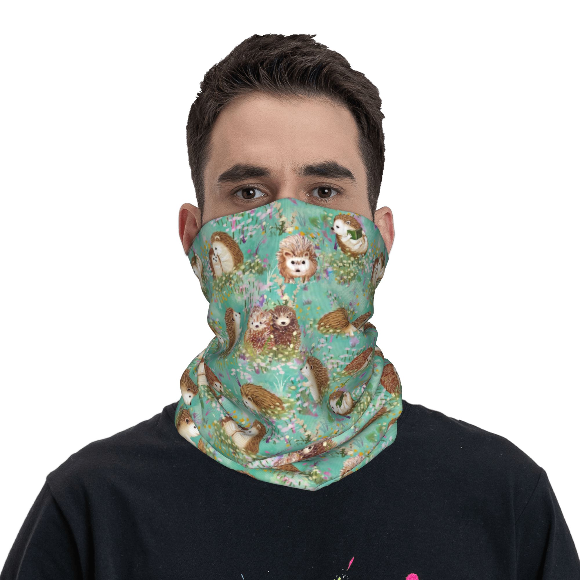 Autumn Hedgehog Spring Floral  - Neck Gaiter Face Cover review and price