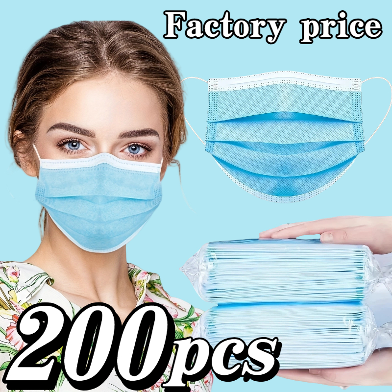 200Pcs Thickened Blue Disposab - Disposable Mask Blue review and price