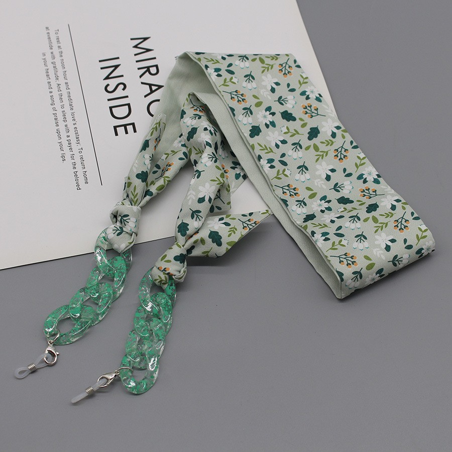 Bohemia Print Silk Scarf Glass - Mask Chain Holder review and price